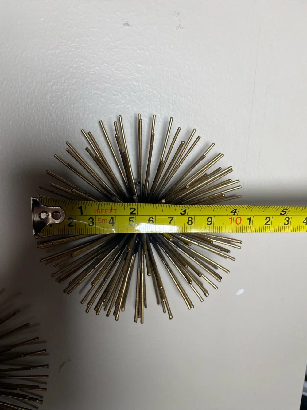 Metal Starburst Mid Century Modern Wall Sculptures - Bronze Set of 3